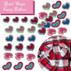 25mm Plastic Heart Shaped Buttons (Pack of 100)